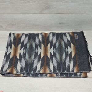 Pendelton 100% Wool Geometric Boho Hobo Patterned  Scarf